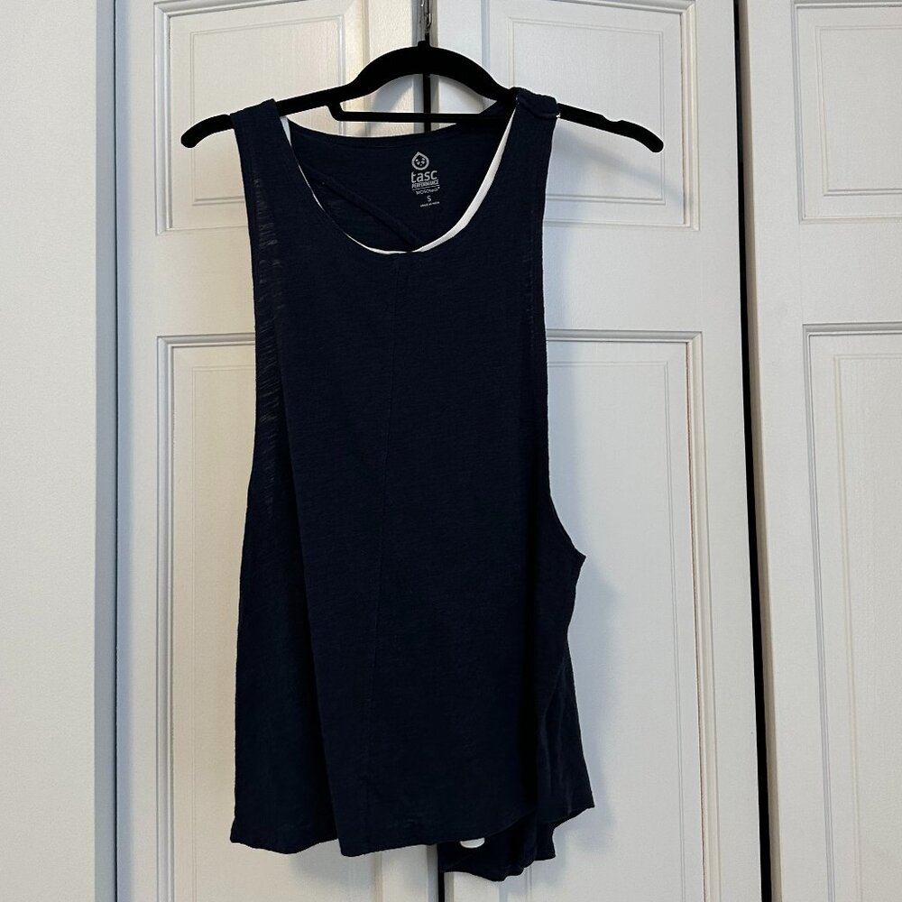 Tasc Performance Women's Tank Navy and White, Size S